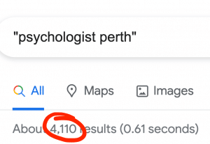 Over 4000 Psychologist Perth Google Queries
